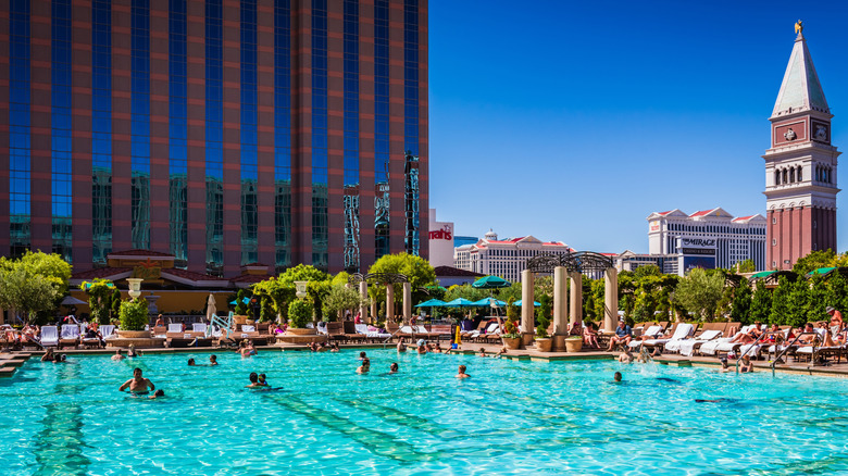 A pool at the Venetian Hotel, Las Vegas