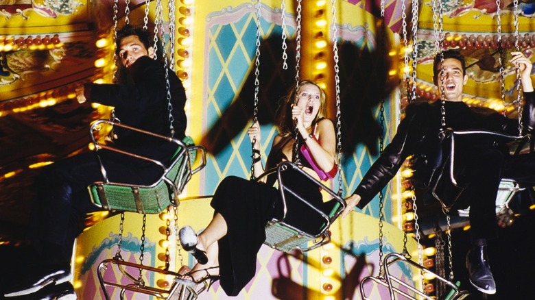 An amusement park swing ride