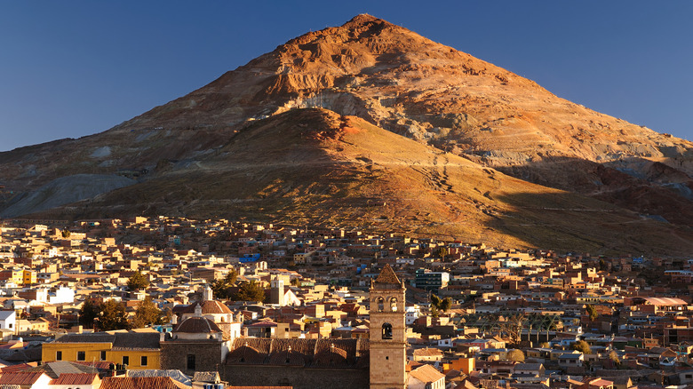 View of Potosi, Bolivia, with the Cerro Rico in the background