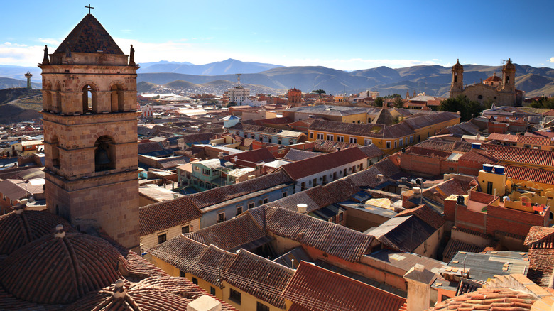 Ariel view of the city of Potosi, Bolivia