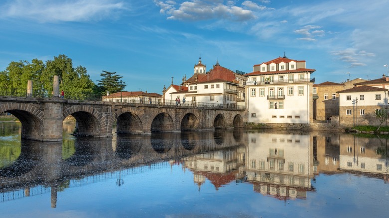 Roman bridge over the Tamega River in Chaves, Portugal