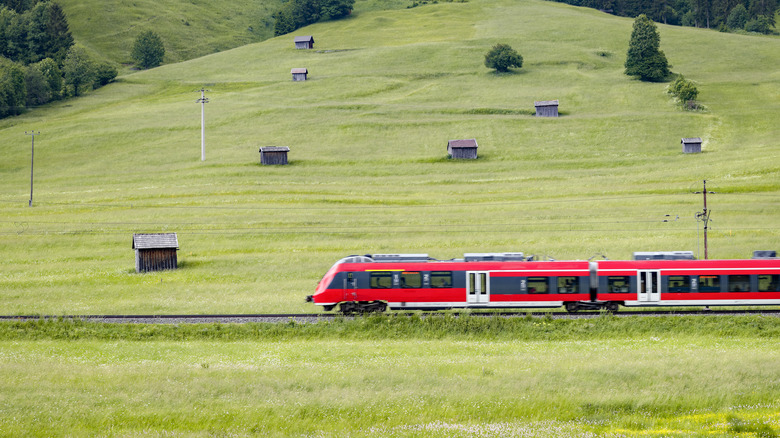 In train in Tyrol