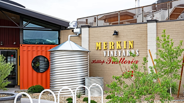 The front entrance to Merkin Vineyards Hilltop Winery & Trattoria