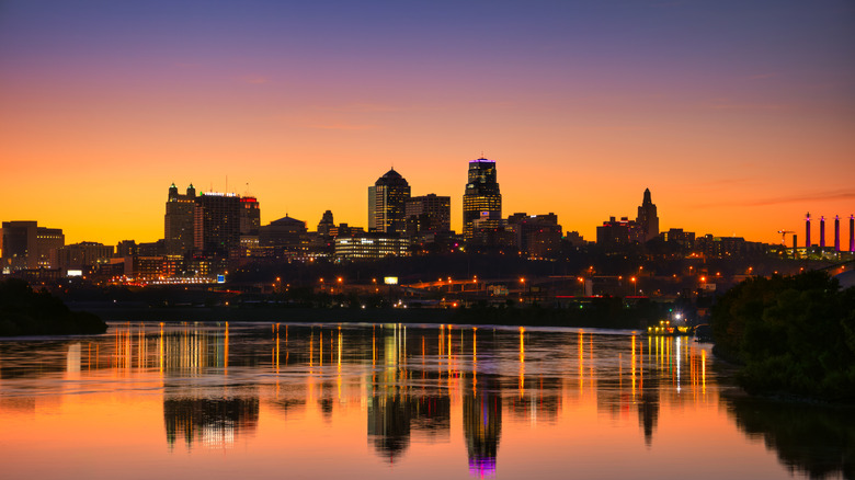 The skyline of Kansas City on a summer's day