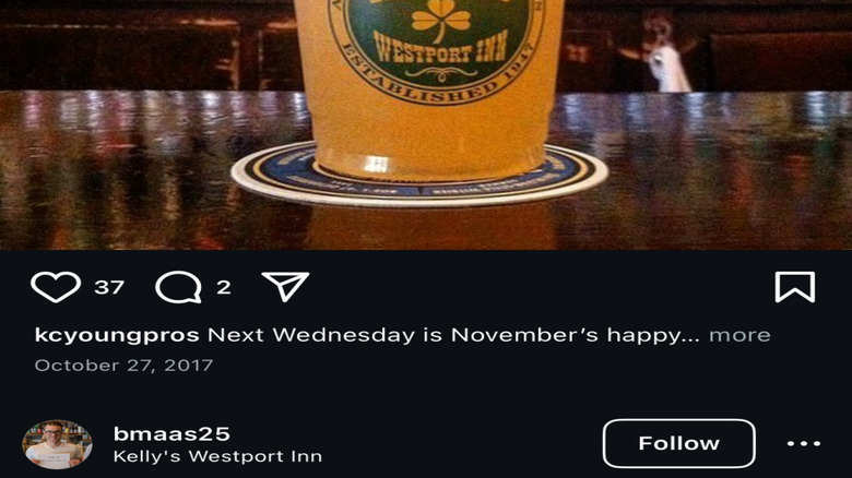 A pint of beer at historic Kelly's Westport Inn