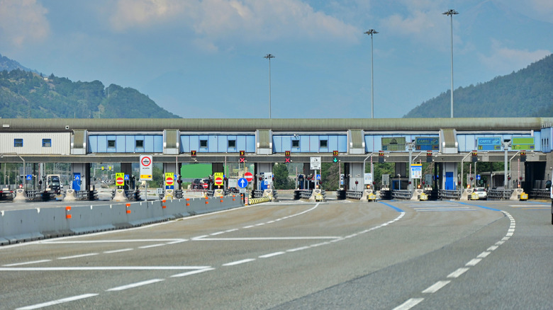Italian tollbooths near Turin