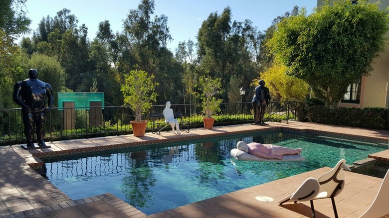 View of the pool at the Frederick R. Weisman Art Foundation