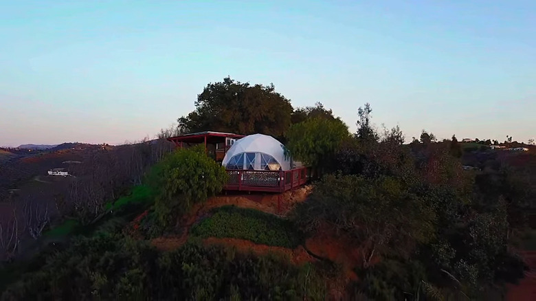 A dome lodge perched on a mountaintop in Tennessee