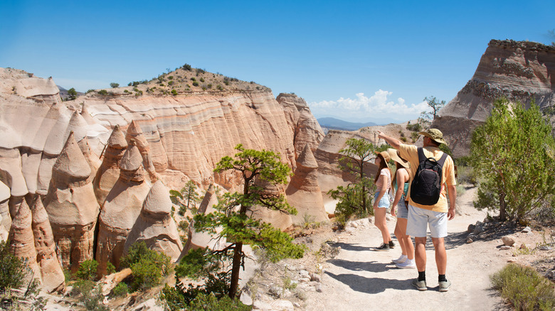 Hikers at Kasha-Katuwe Tent Rocks National Monument