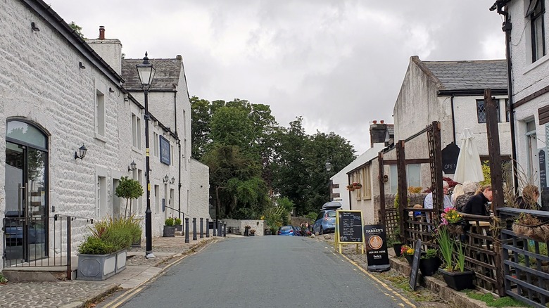 Heysham village main streets lined with historic buildings