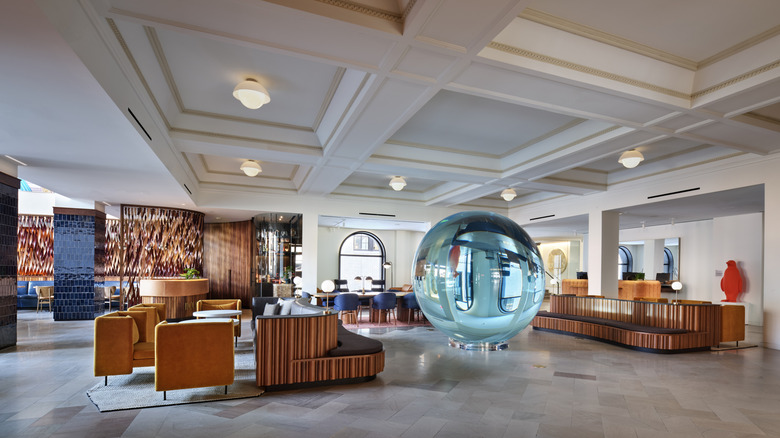 Lobby at 21c Museum Hotel in St. Louis