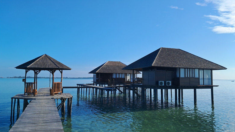 Leebong Island villas and a gazebo over the water