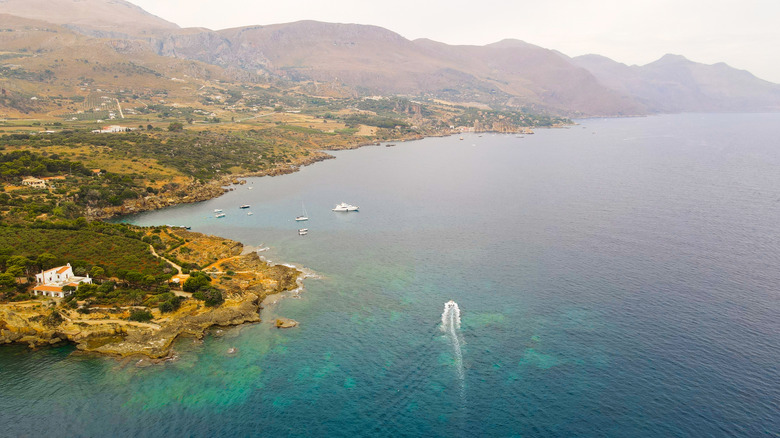 The coastline of Zingaro Park around Cala Tonnarella dell'Uzzo