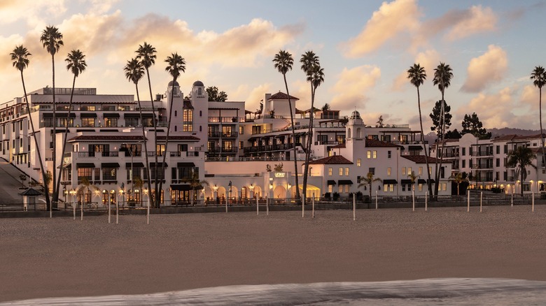 Face of La Bahia hotel lords over beach in Santa Cruz