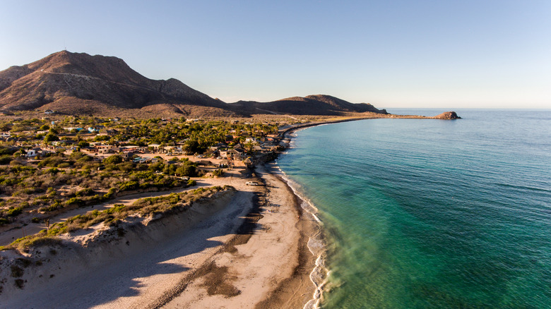 Aerial view of Cabo Pulmo National Park and village