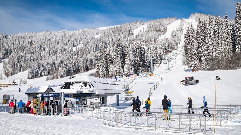 Bottom of the mountain at Sun Peaks Ski Resort in Canada