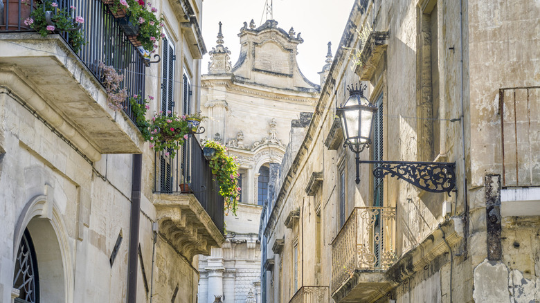 A street in the old part of the Lecce, a city in Puglia, Italy