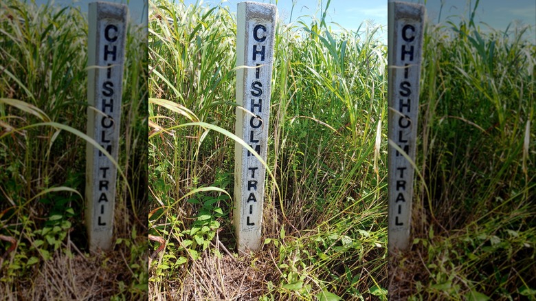 Trail marker for the Chisholm Trail, Oklahoma