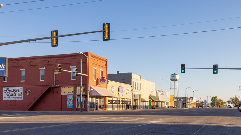 An empty street in Hennessey, Oklahoma
