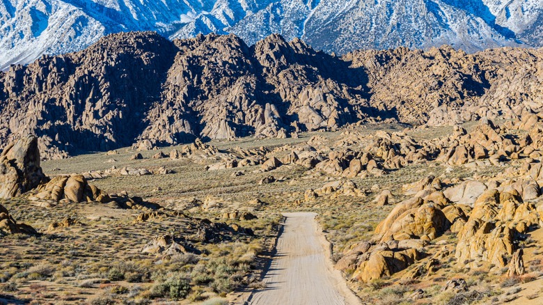Movie Road winding through the Alabama Hills