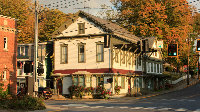 Building on corner in downtown Wilmington, VT