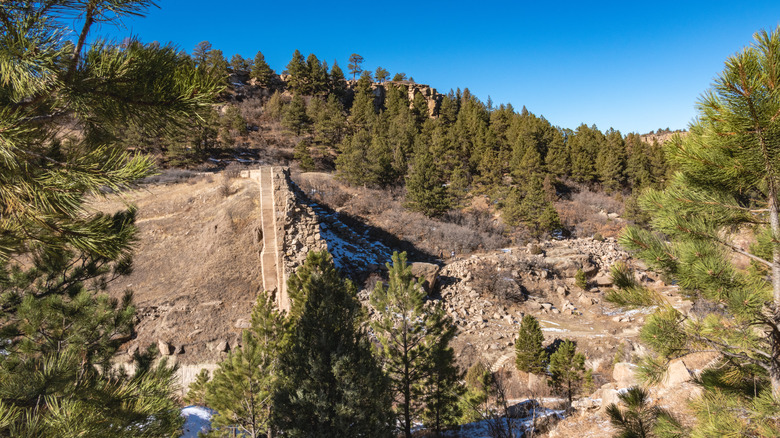 Broken dam over creek at Castlewood Canyon State Park