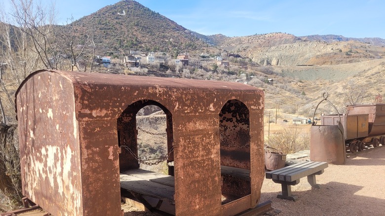 outside exhibit at Jerome State Historic Park