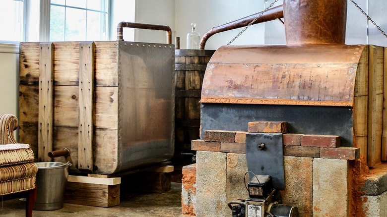 copper-submarine still at Twin Creeks Distillery in Rocky Mount, Virginia