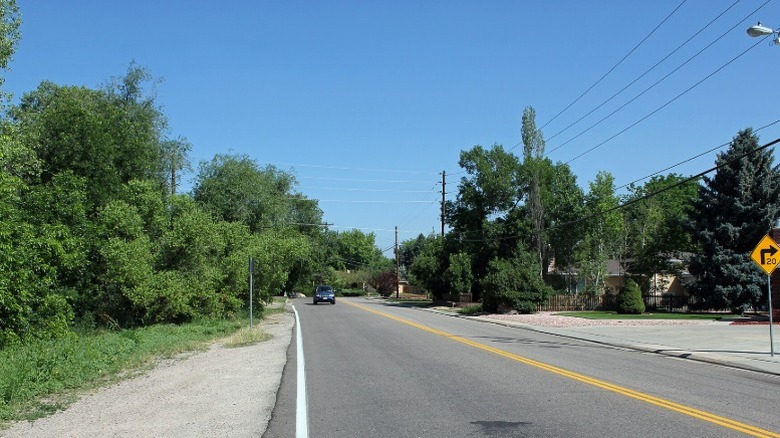 A quiet street in Holly Hills, Denver.