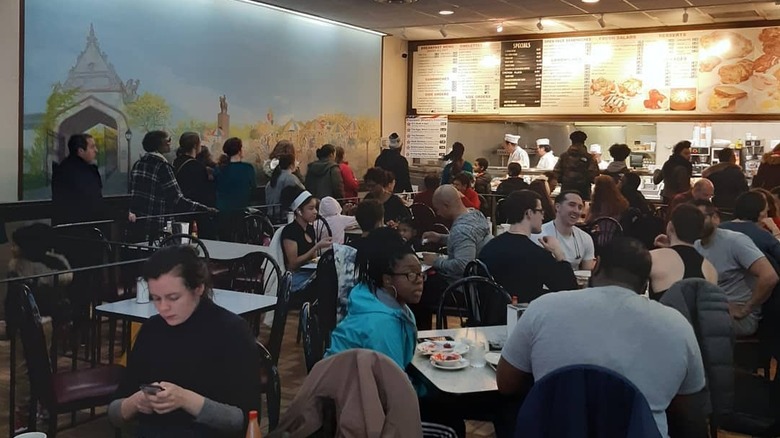 Customers sit at Valois cafeteria, Chicago, Illinois