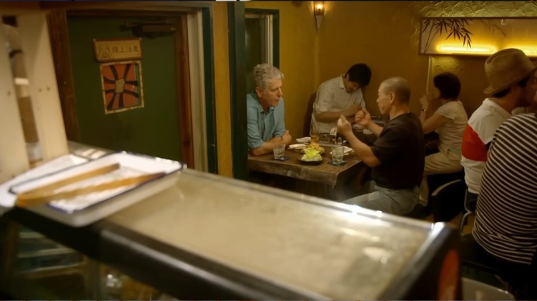 Anthony Bourdain in a restaurant in Tokyo, Japan