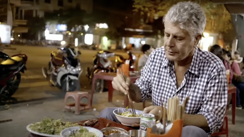 Anthony Bourdain eating local food in Vietnam