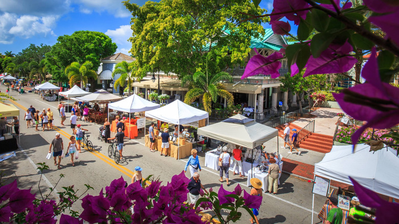 Third Street South Farmers Market in Downtown Naples, Florida, near Aqualane Shores