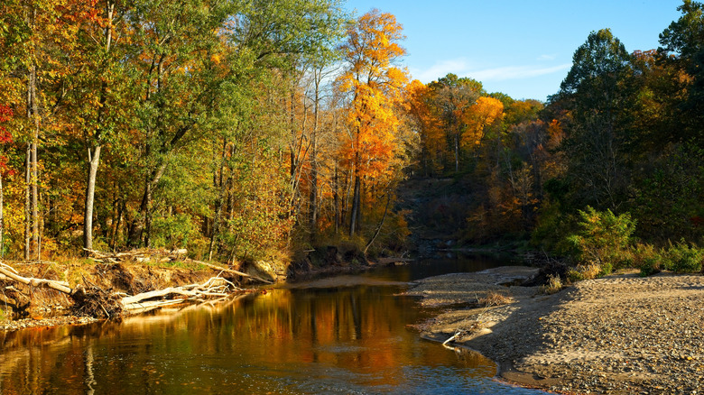 The Chagrin River near Cleveland, Ohio, in the fall