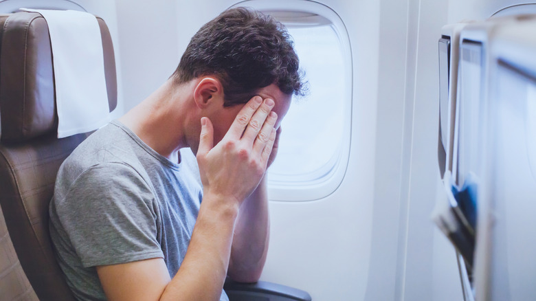 Nervous passenger on flight