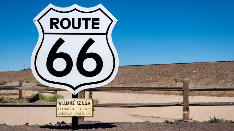 The iconic Route 66 sign in Williams Arizona