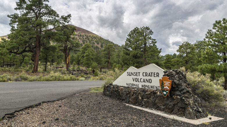Entry road to Sunset Crater National Monument near Flagstaff, Arizona