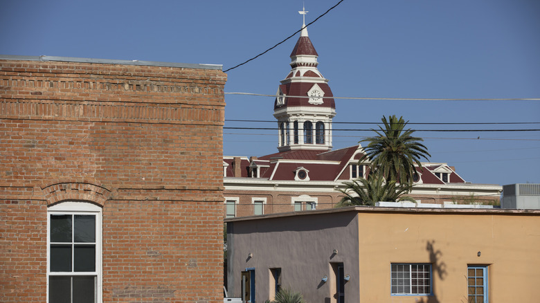 Courthouse rising over the buildings in Florence, Arizona
