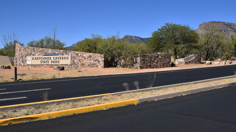 Kartchner Caverns State Park sign outside Sierra Vista, Arizona