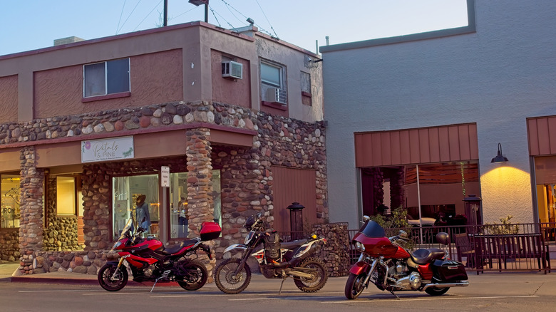 Red motorcycles in Cottonwood, Arizona