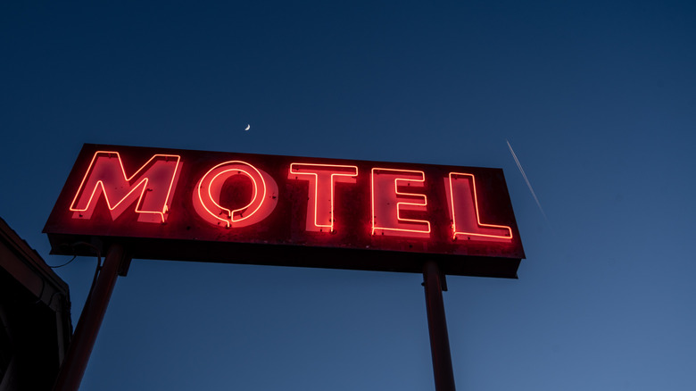 Retro neon motel sign