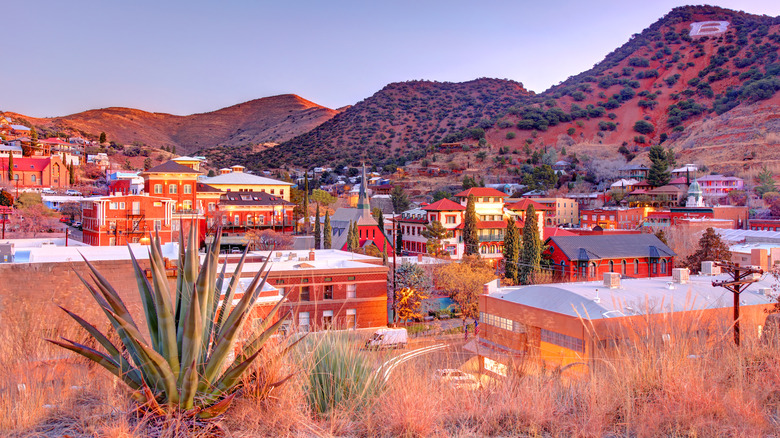 Landscape view of the mountain town of Bisbee, Arizona
