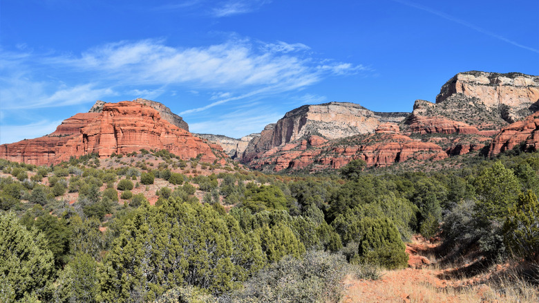 Red rock scenery seen from Forest Road 525 in Sedona, Arizona