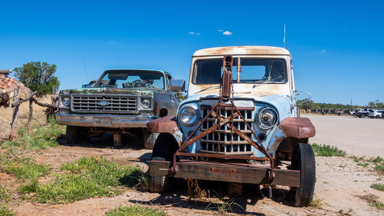Old abandoned cars in Peach Springs