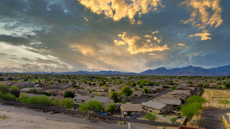 Avondale with mountains in the background