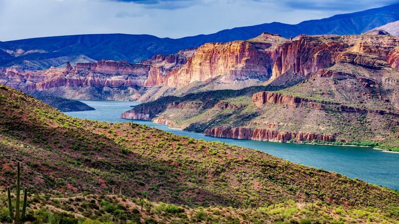 Salt River cutting through rocky canyon with high desert shrubs