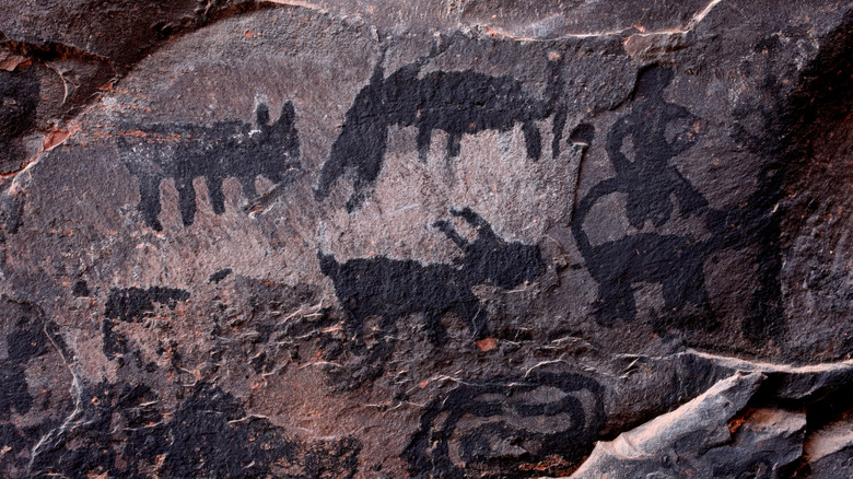 Pictographs of animals at Palatki Heritage Site in Arizona