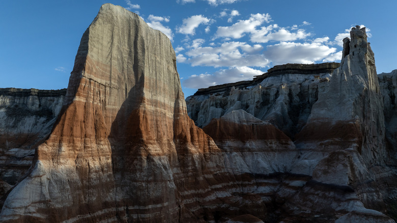 Layers of ancient rock strata shown in Coal Mine Canyon