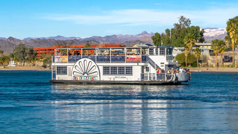 The Celebration River Boat tours along the Colorado River between Laughlin, Nevada and Bullhead City, Arizona.