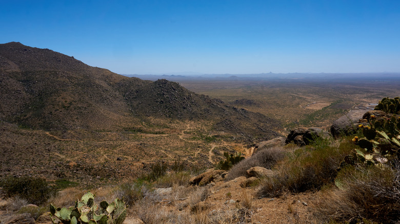 Beautiful view of desert near parking lot of the Granite Mountain Hotshots Memorial State Park